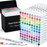 108 Pack Art Markers, 107 Coloring Markers and 1 Blender, Alcohol Based Dual Tip Permanent Markers Highlighters with Case, Excellent for Adults Kids Marking Drawing Sketching by Smart Color Art
